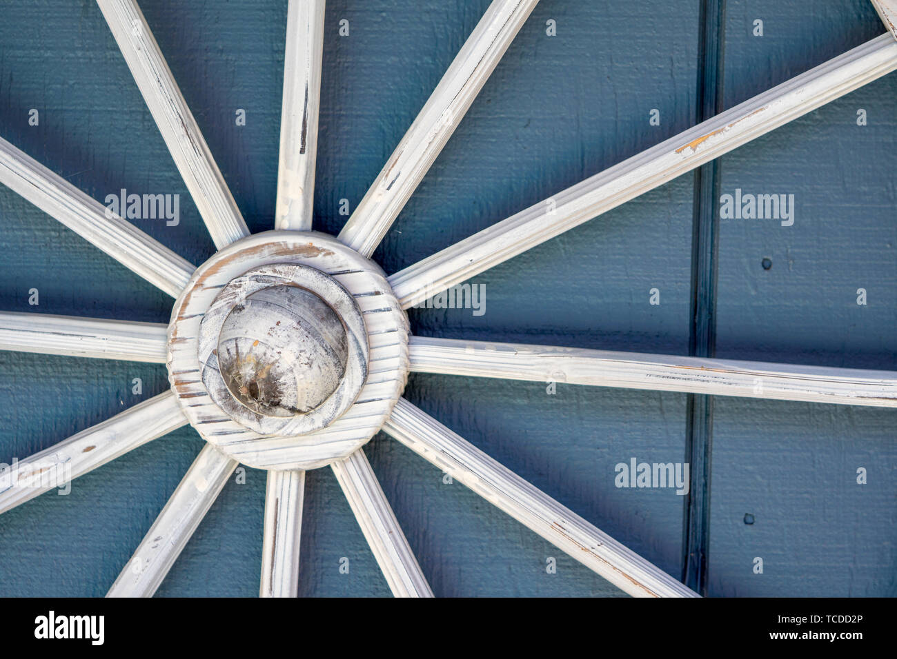 Old White Wood Wagon Wheel Decor Stock Photo 248616670 Alamy