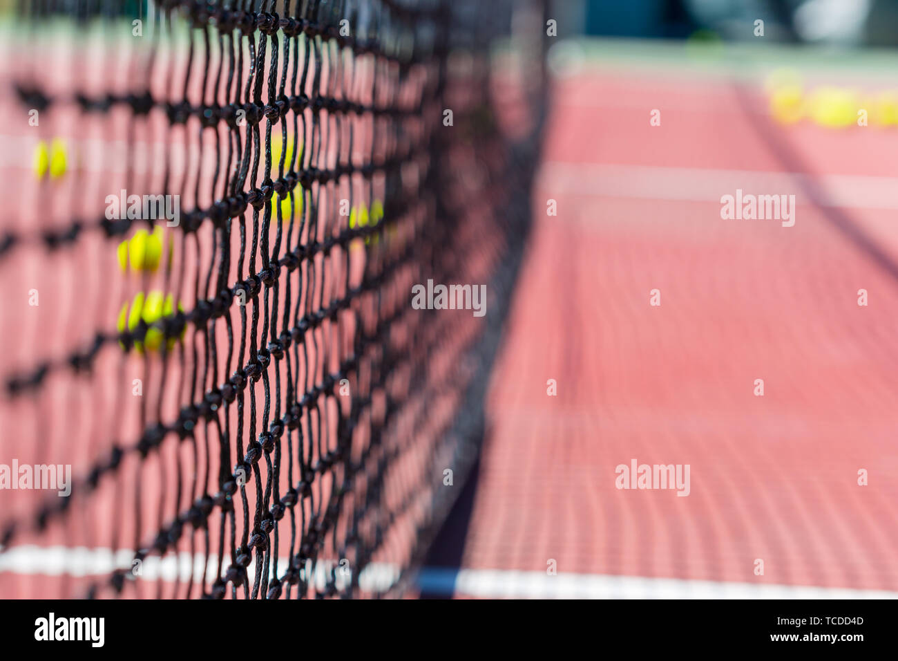 Tennis net on a tennis court background Stock Photo Alamy