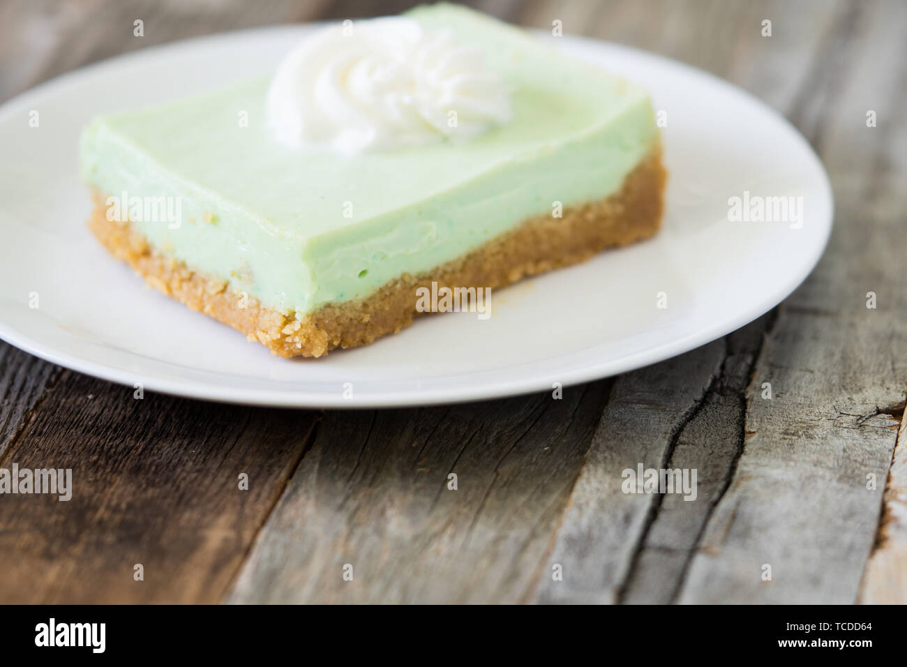 Key lime pie square slice Stock Photo Alamy