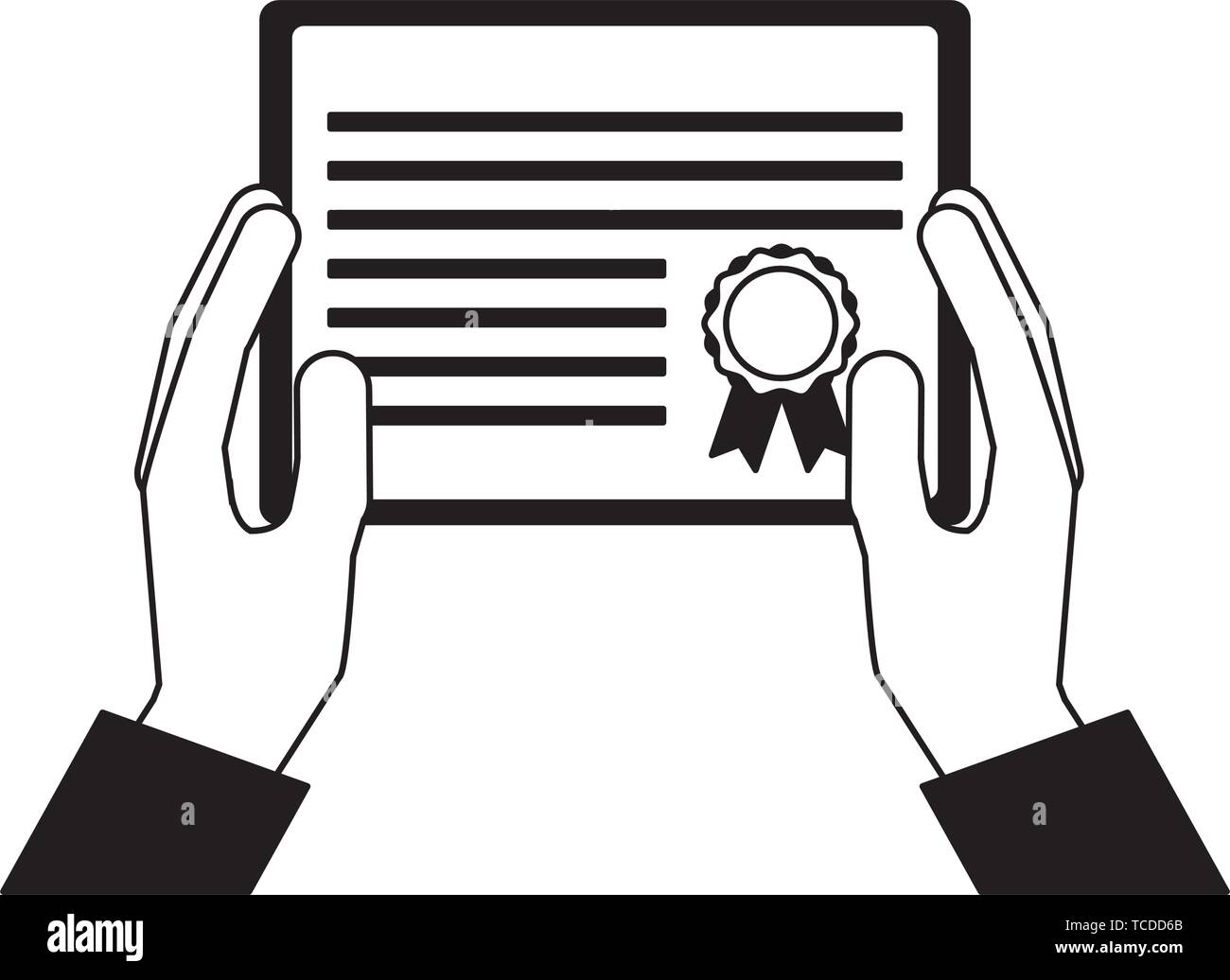 hands holding graduation certificate diploma Stock Vector Image & Art ...