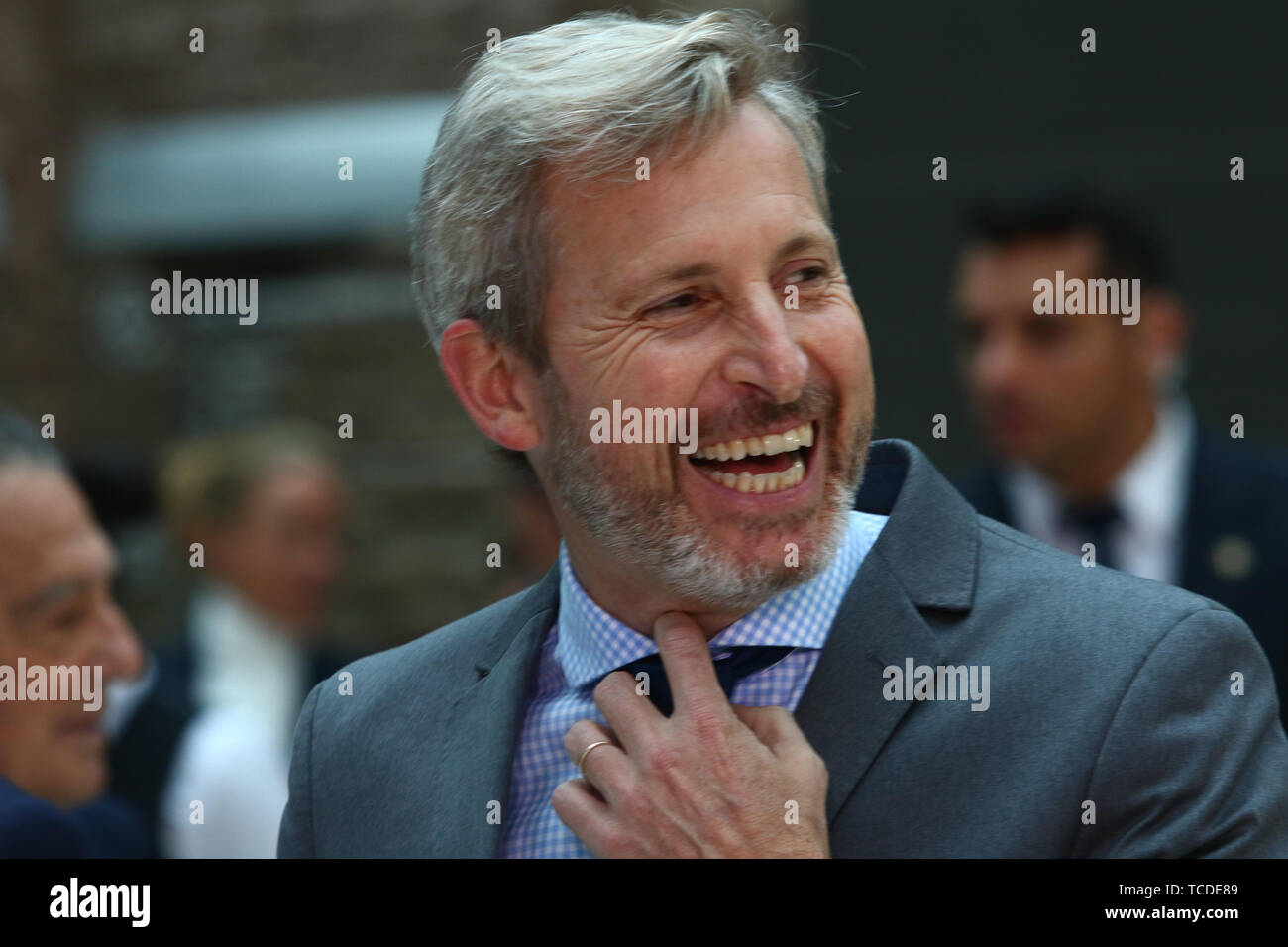 BUENOS AIRES, 06.06.2019: Rogelio Frigerio of Public Work of Argentina during the reception to president of Brazil, Jair Messias Bolsonaro, on his vis Stock Photo
