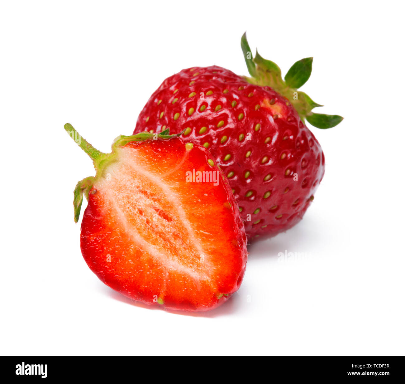 Strawberry isolated on white background. close up Stock Photo - Alamy