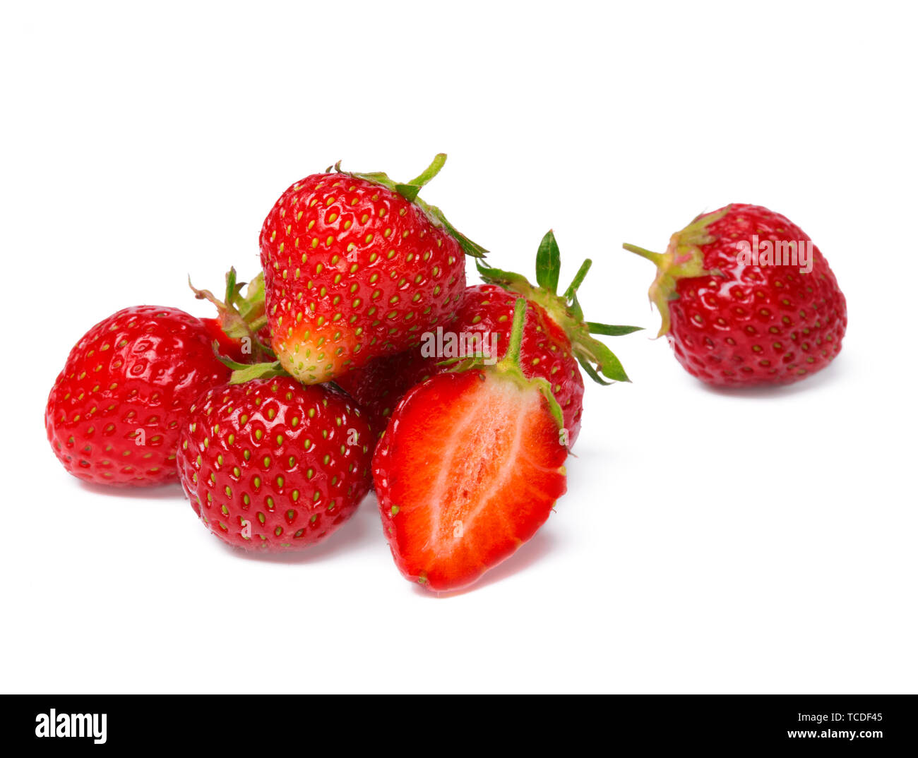 Strawberry isolated on white background. close up Stock Photo - Alamy