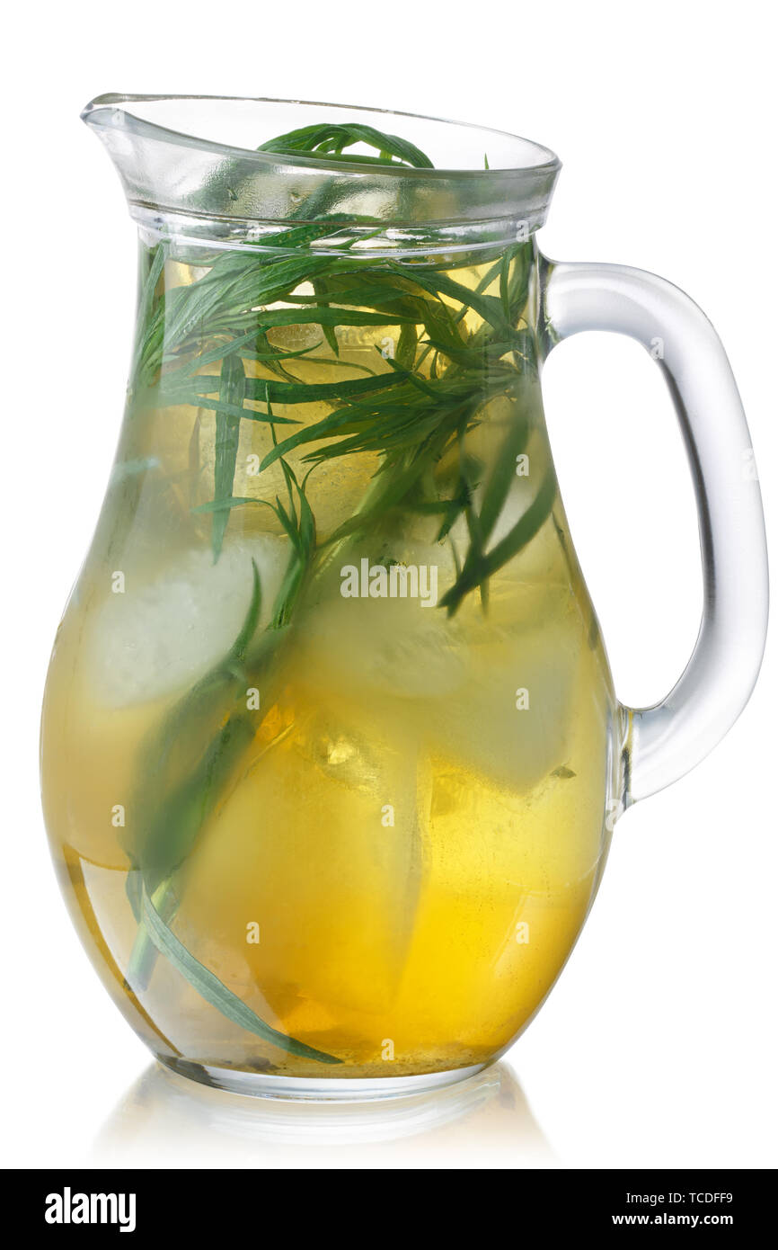 Pitcher of Iced Tarragon Drink, isolated Stock Photo Alamy