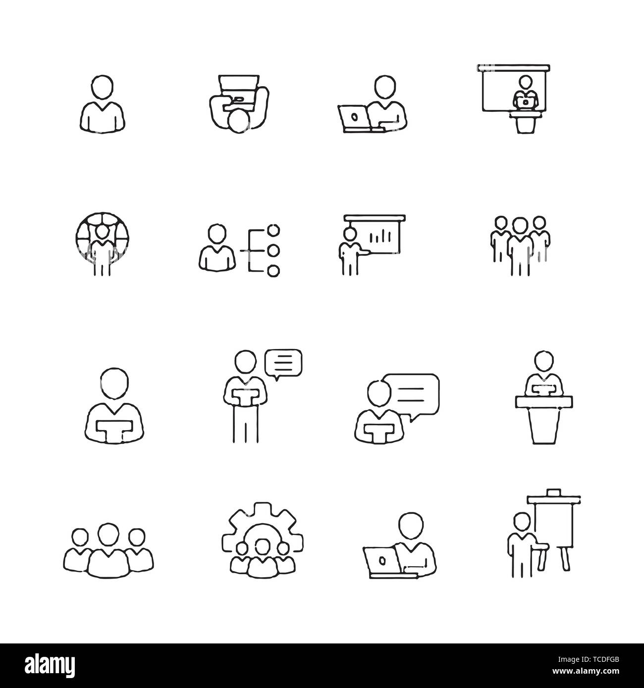 Business icons set. Icons for business, management, finance, strategy ...