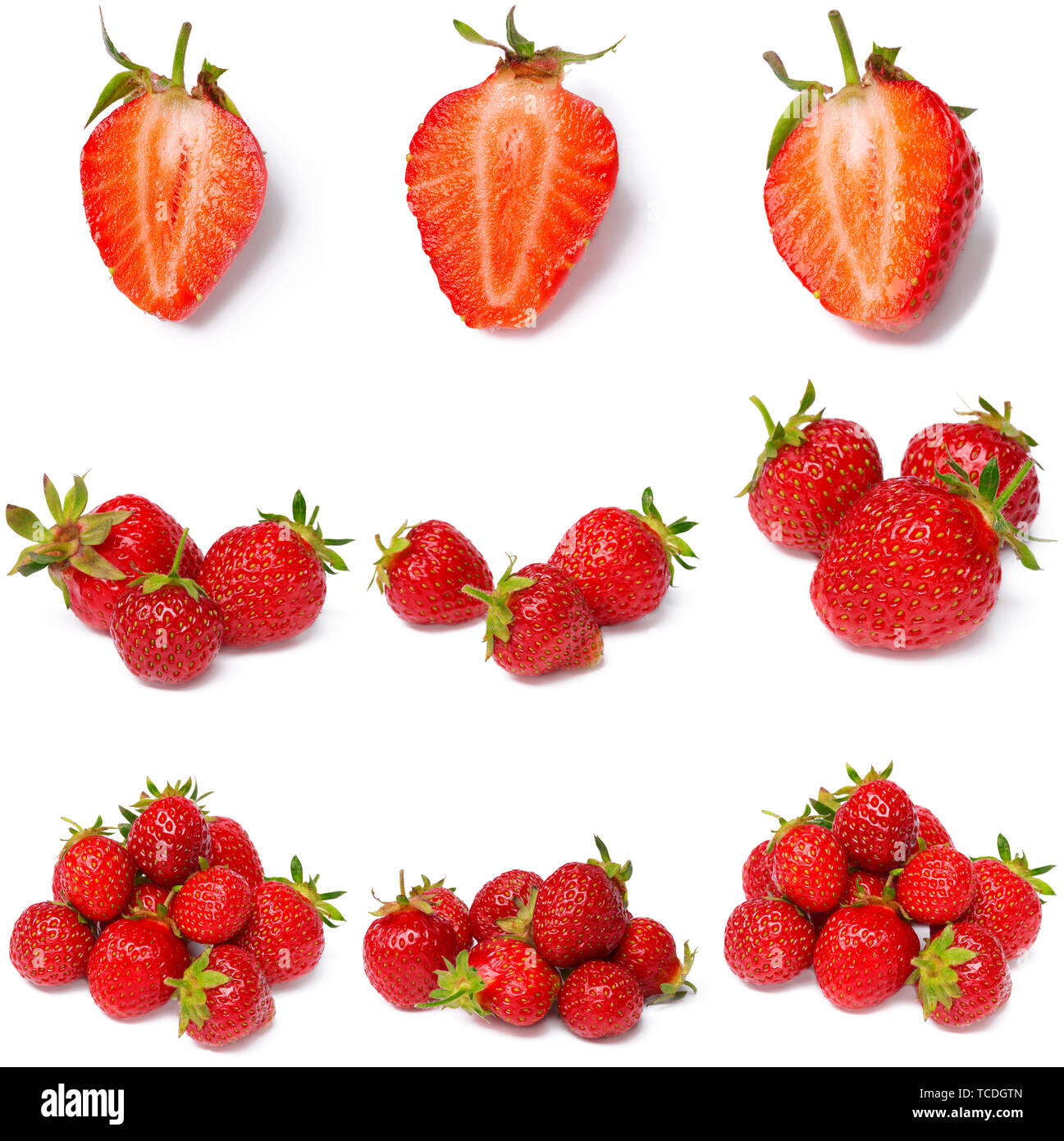 Strawberry isolated on white background. close up Stock Photo - Alamy