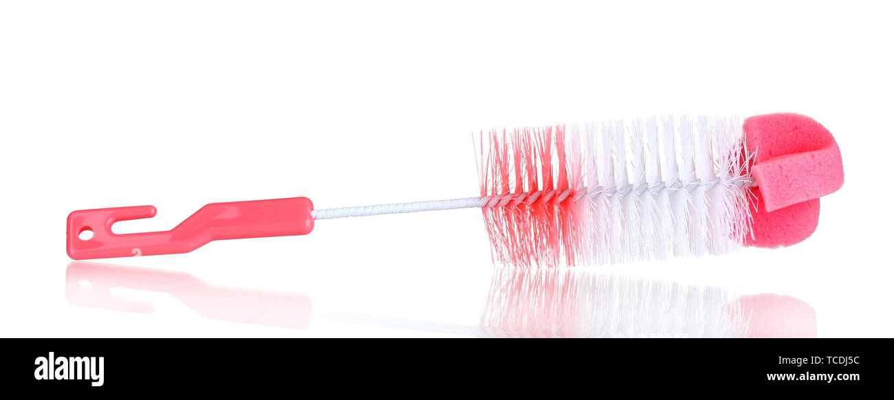 pink cleaning brush isolated on white Stock Photo Alamy