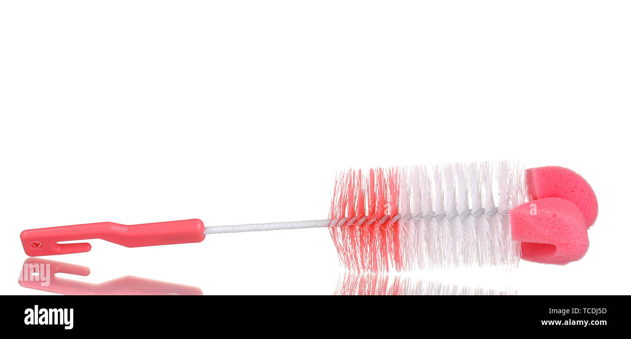 pink cleaning brush isolated on white Stock Photo Alamy