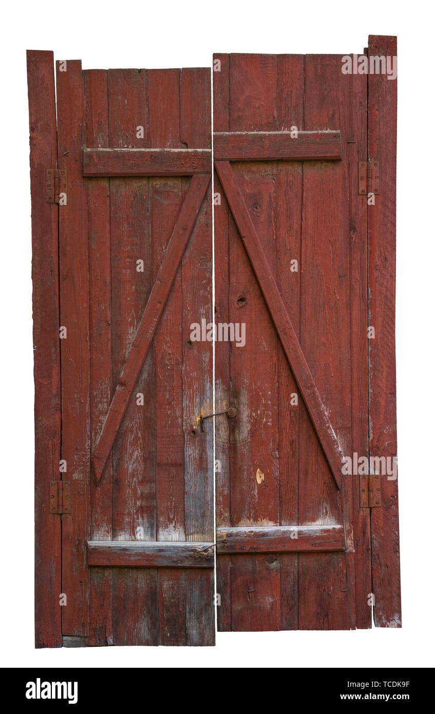 Old closed shutters isolated on white background Stock Photo - Alamy