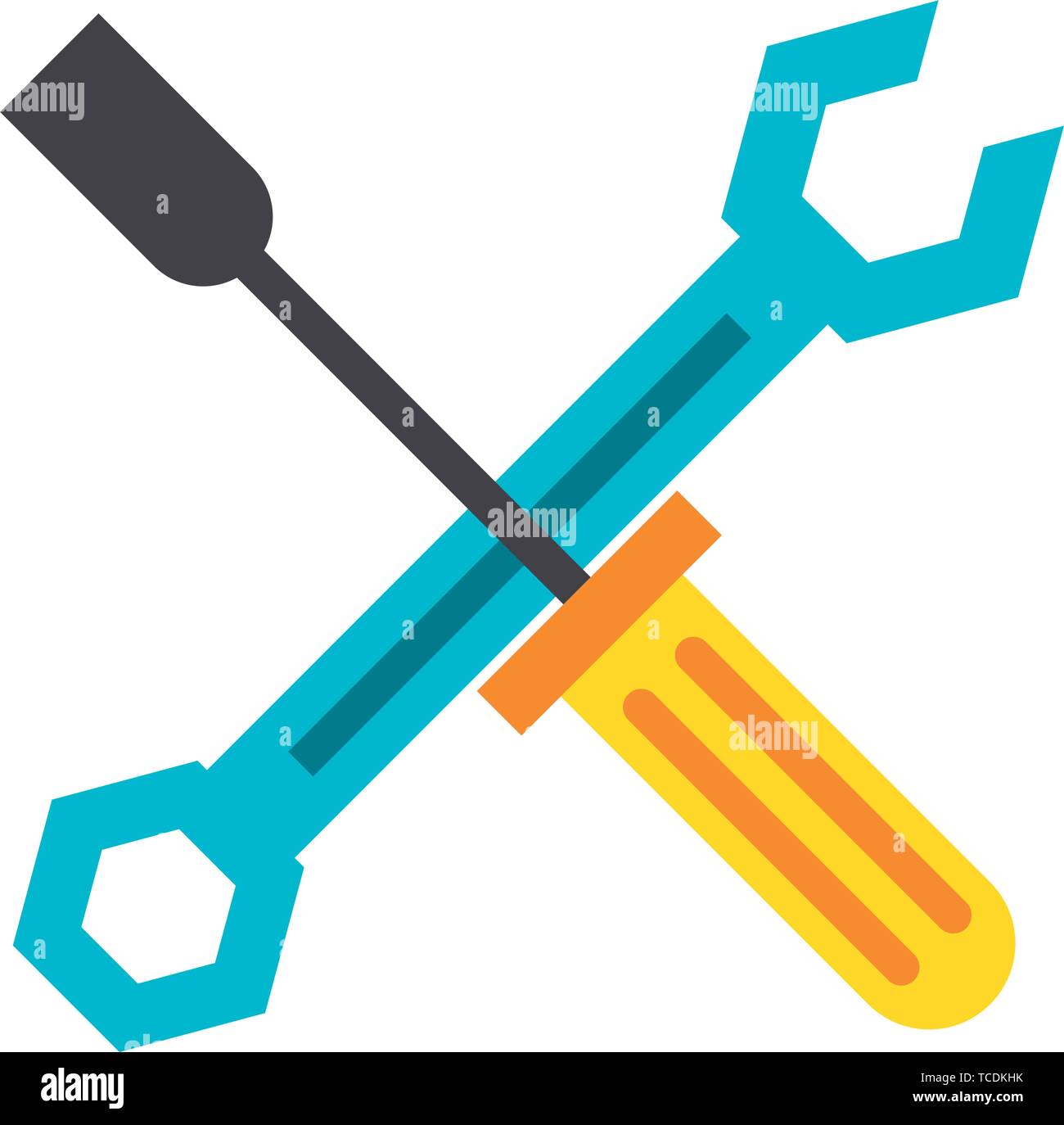 Screwdriver and wrench crossed symbol Stock Vector Image & Art Alamy