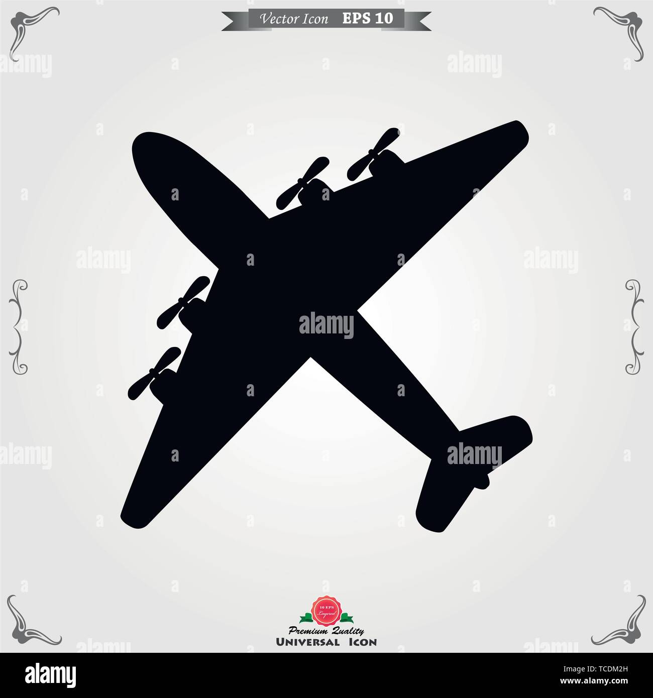 Plane icon on white background, Airplane icon vector. Flat icon ...