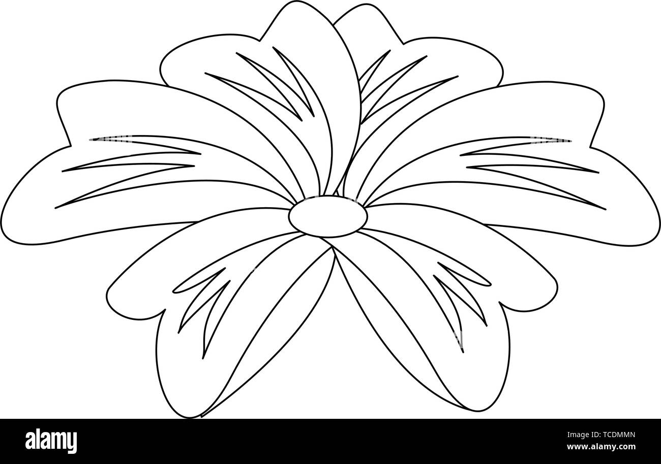 tropical flower icon cartoon isolated in black and white Stock Vector ...