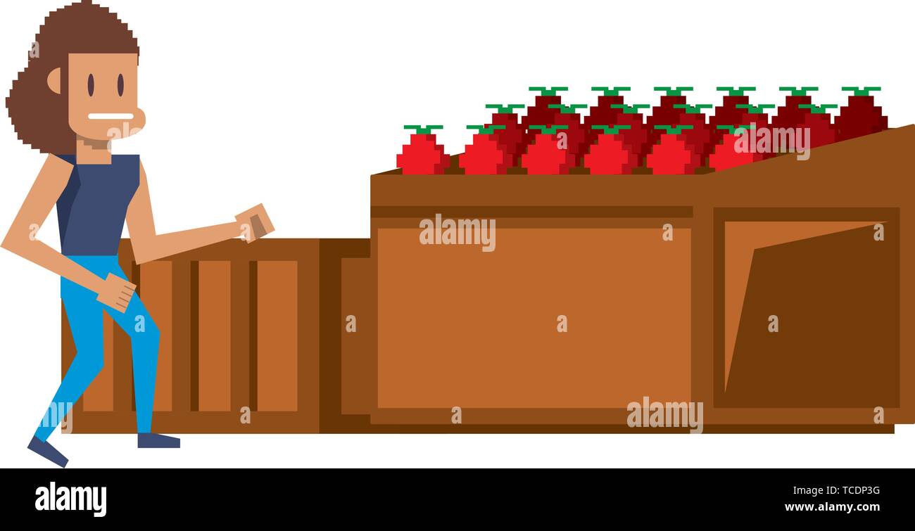 Retro videogame pixelated cartoons isolated Stock Vector