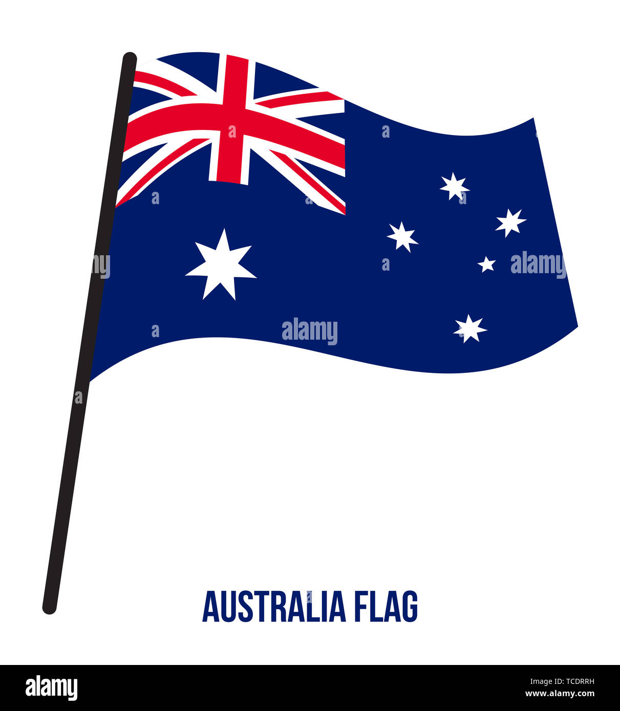 klinge kreativ Følsom Australia Flag Waving Vector Illustration on White Background. Australia  National Flag Stock Photo - Alamy