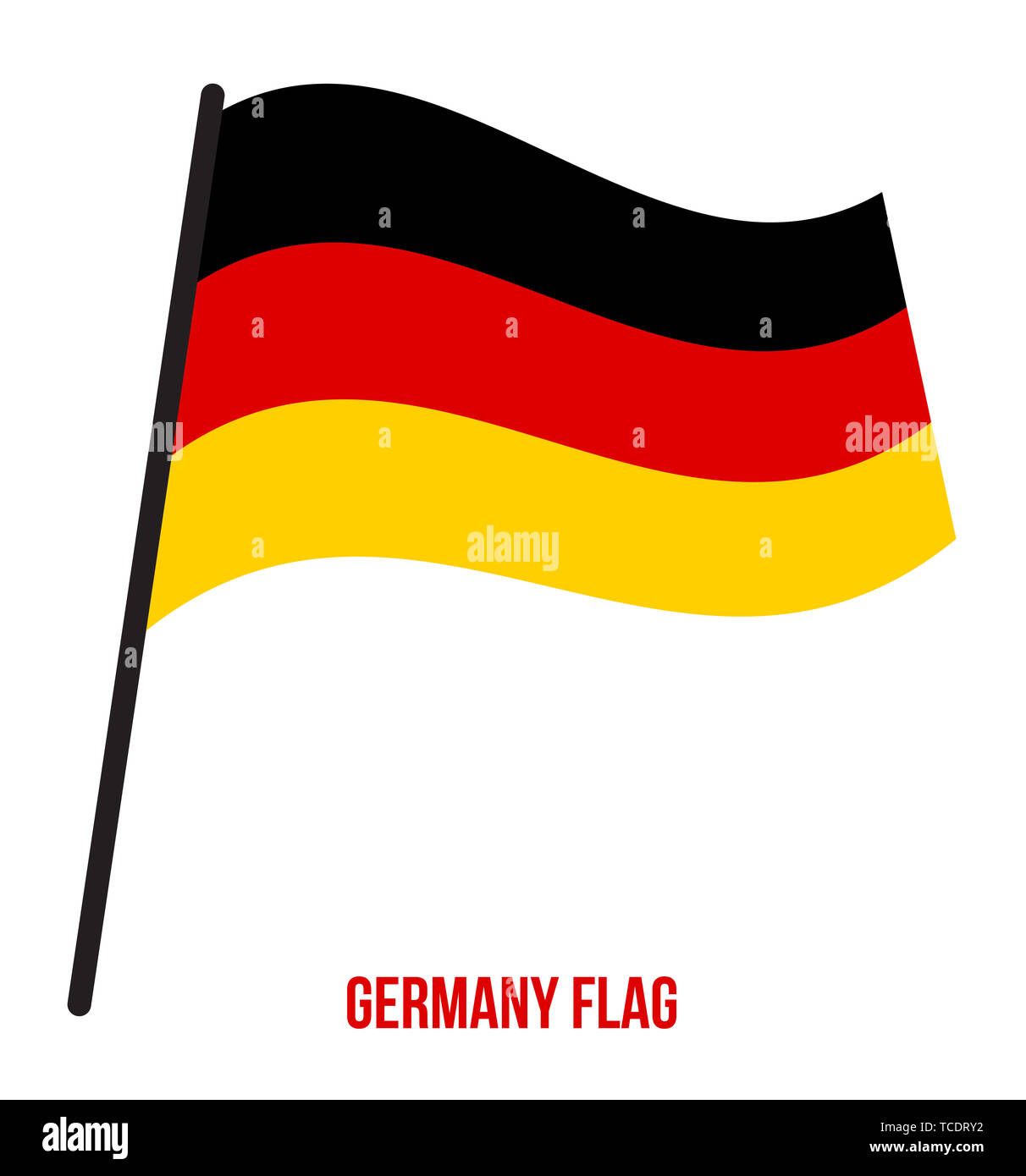 Germany Flag Waving Vector Illustration on White Background. Germany National Flag. Stock Photo