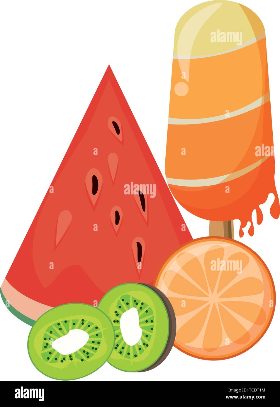 ice lolly popsicle and fruit Stock Vector Image & Art - Alamy