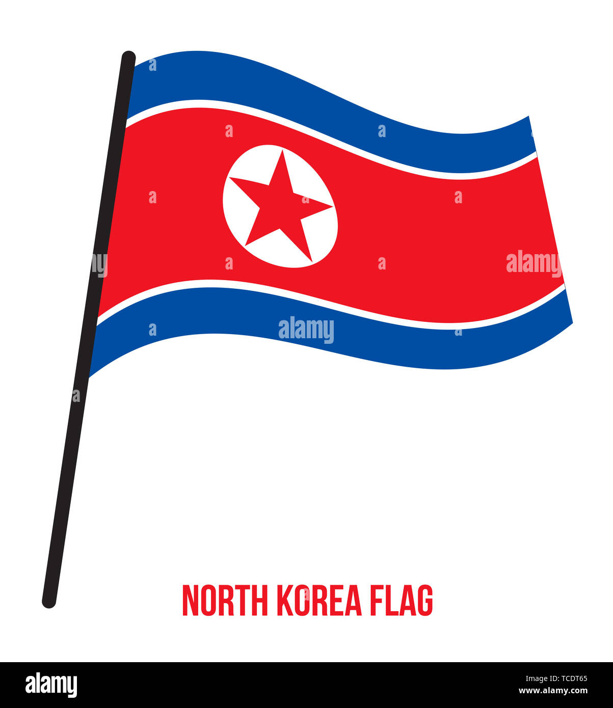 North Korean Flag Waving