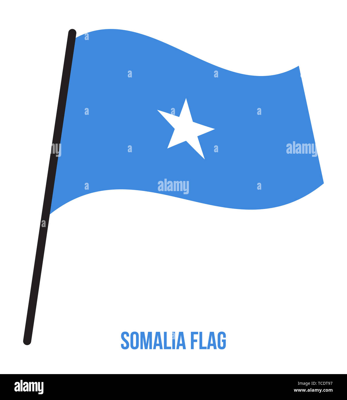 Somalia Flag Waving Vector Illustration on White Background. Somalia