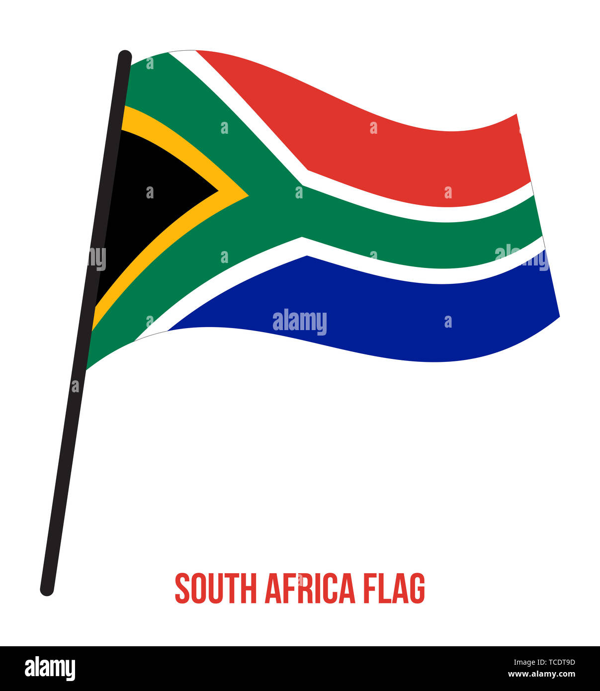 South Africa Flag Cloth Wave Banner in the Corner with Bump and