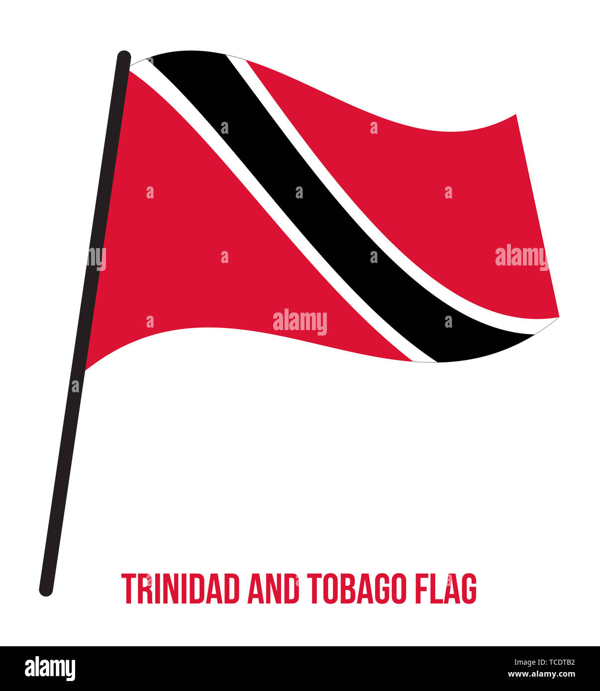 Trinidad And Tobago Flag Waving Vector Illustration On White Background Trinidad And Tobago 2176