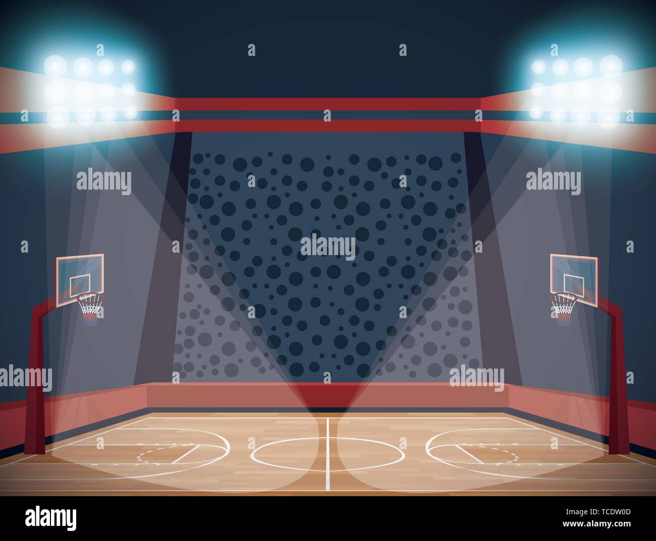 cartoon basketball court