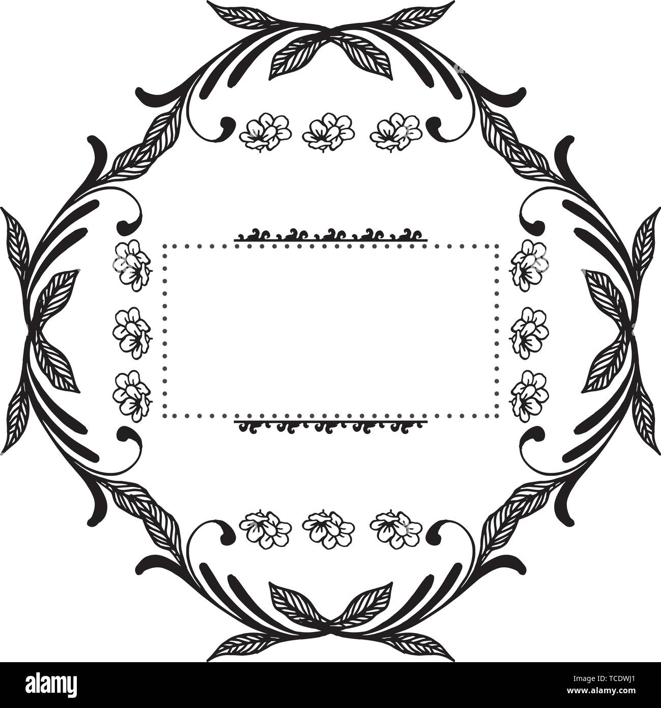 Vector illustration design flower frame with beautiful style hand drawn ...