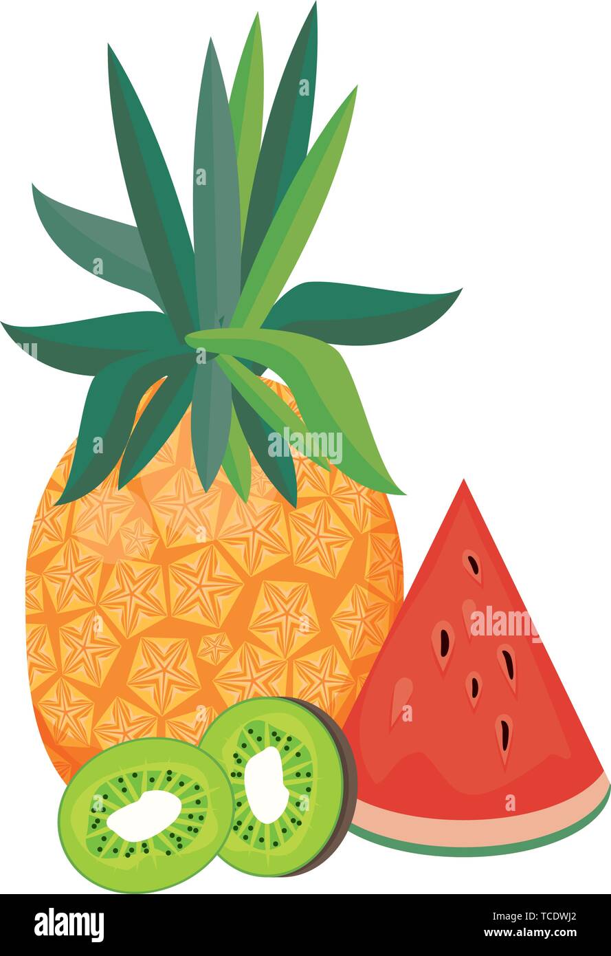 delicious tropical fruit icon cartoon Stock Vector