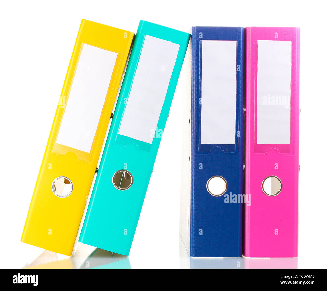Office folders isolated on white Stock Photo - Alamy