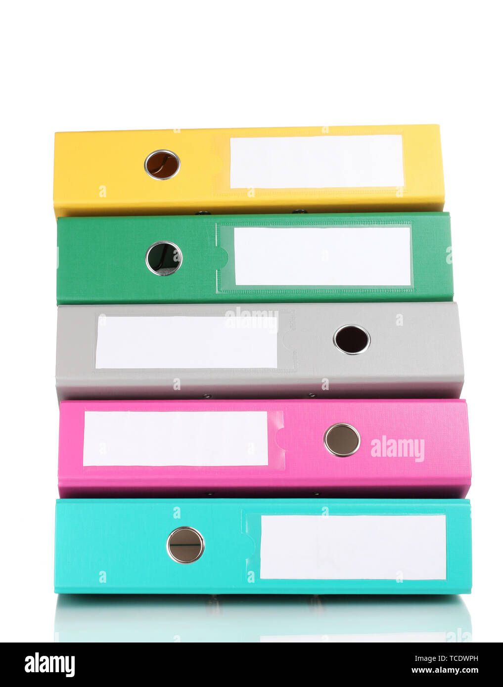 Office folders isolated on white Stock Photo - Alamy