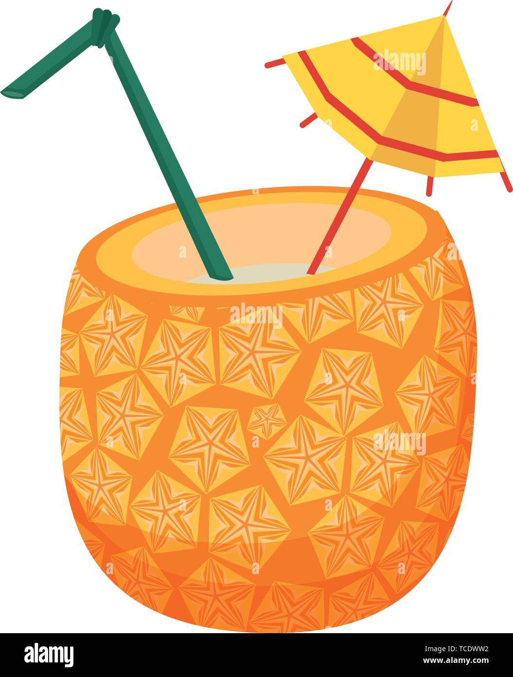 pineapple cocktail beverage icon cartoon Stock Vector Image & Art Alamy