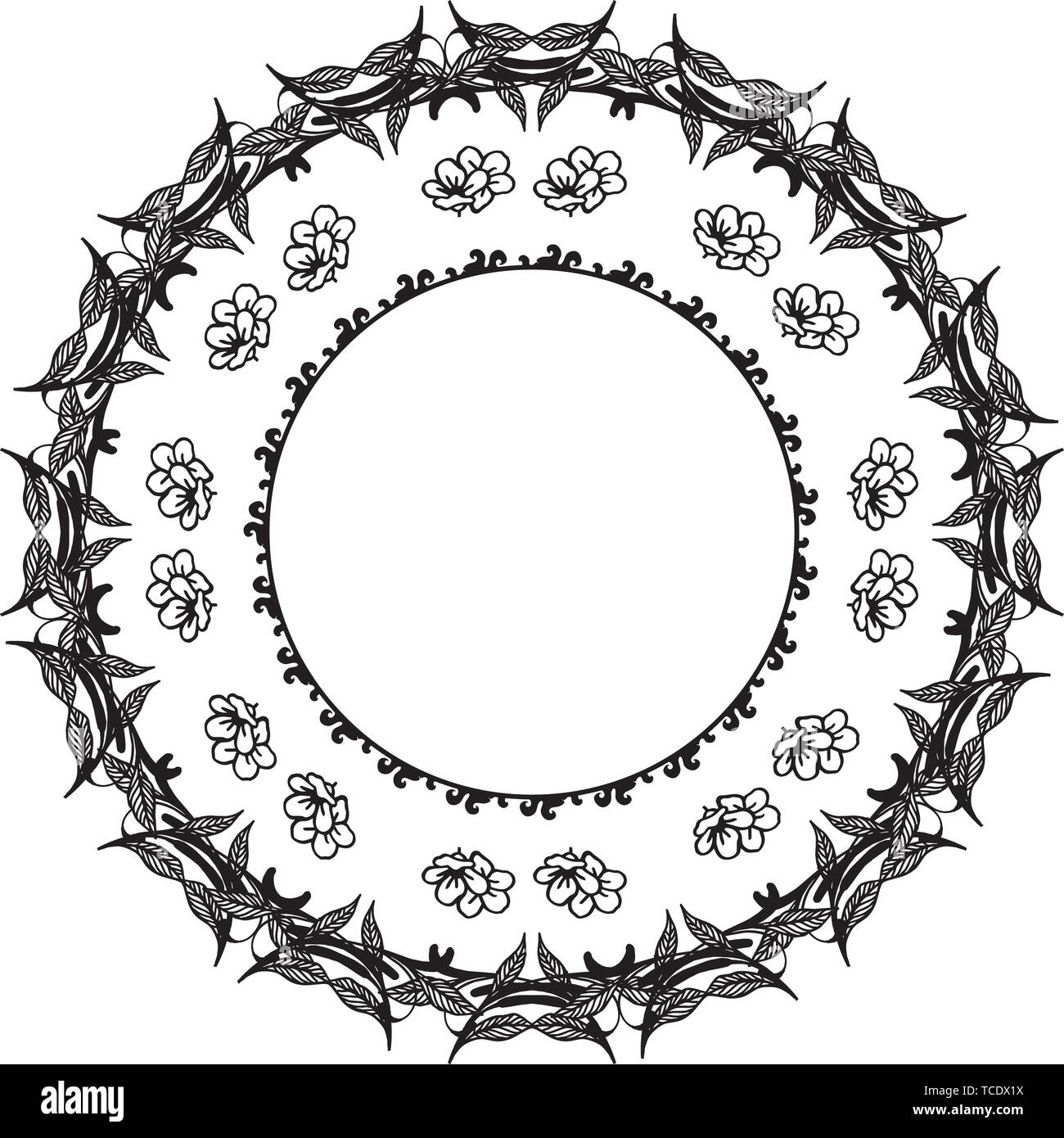 Vector illustration on a white background with various wreath frame of ...