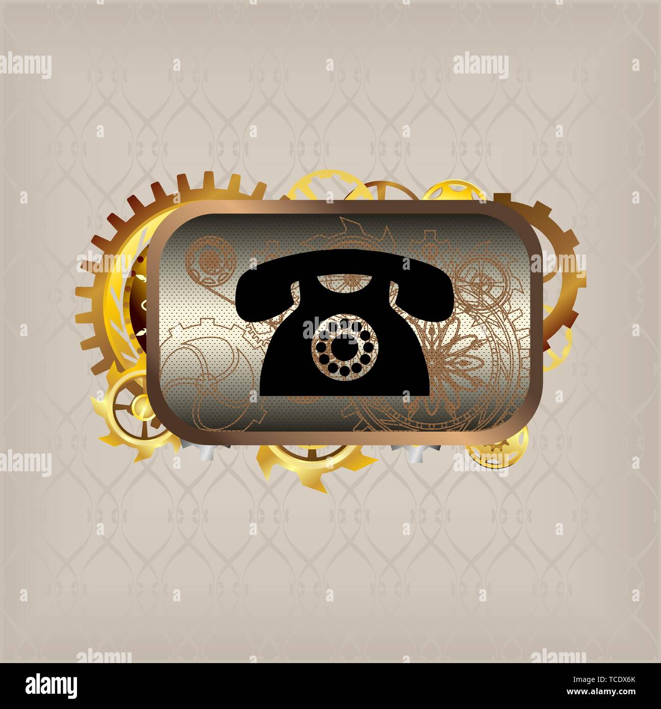 Menu icons steampunk buttons set vintage style Stock Vector