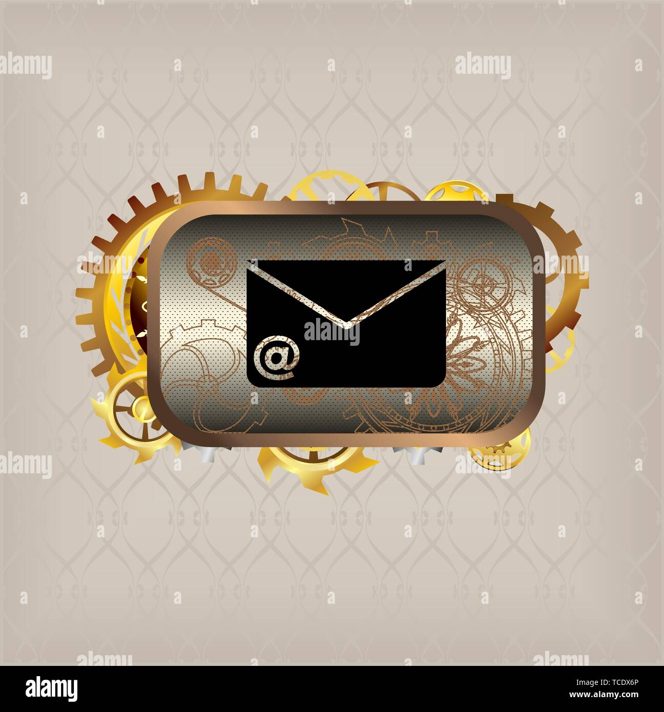 Menu icons steampunk buttons set vec tor Stock Vector