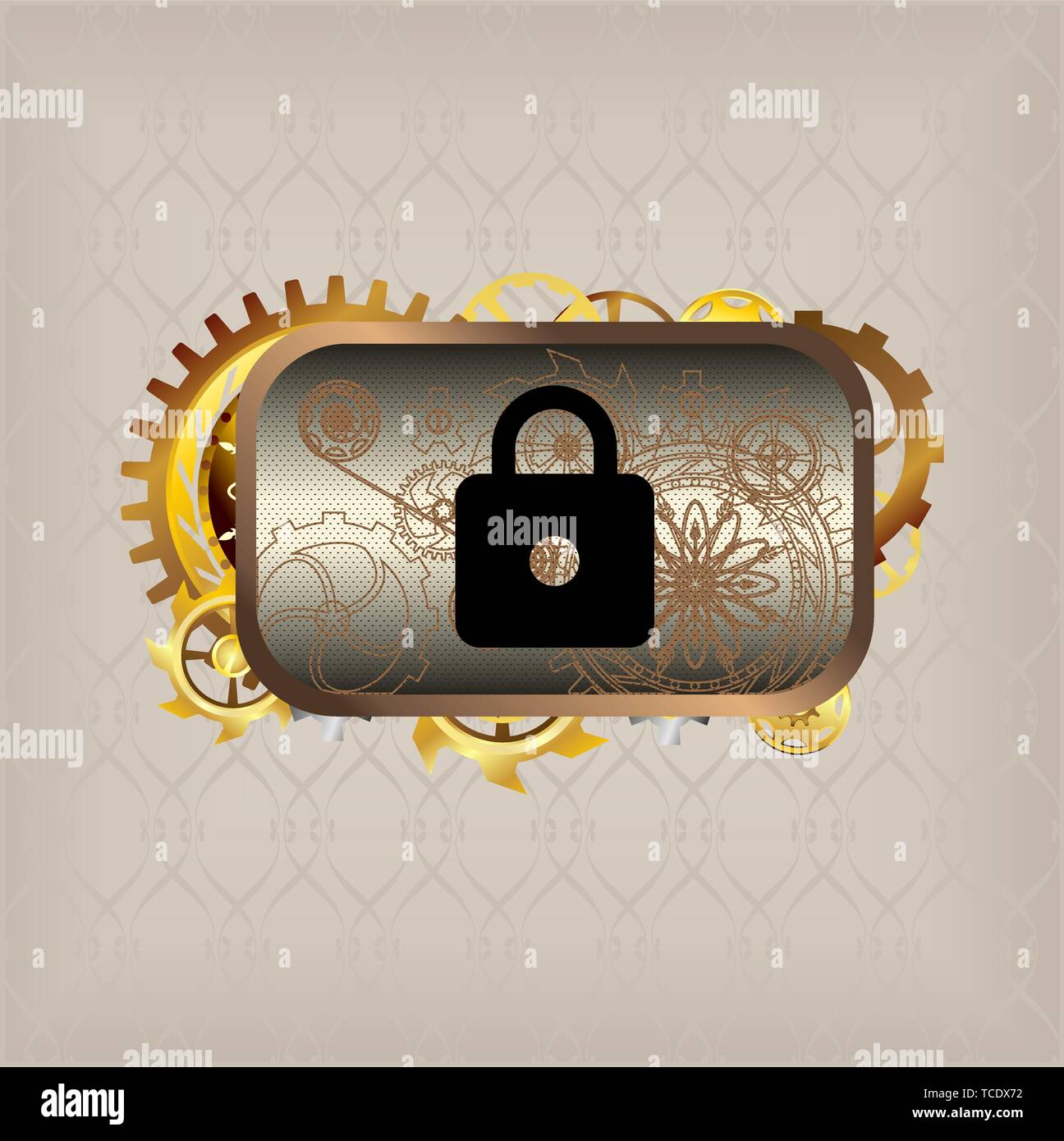 Menu icons steampunk buttons set vec tor Stock Vector