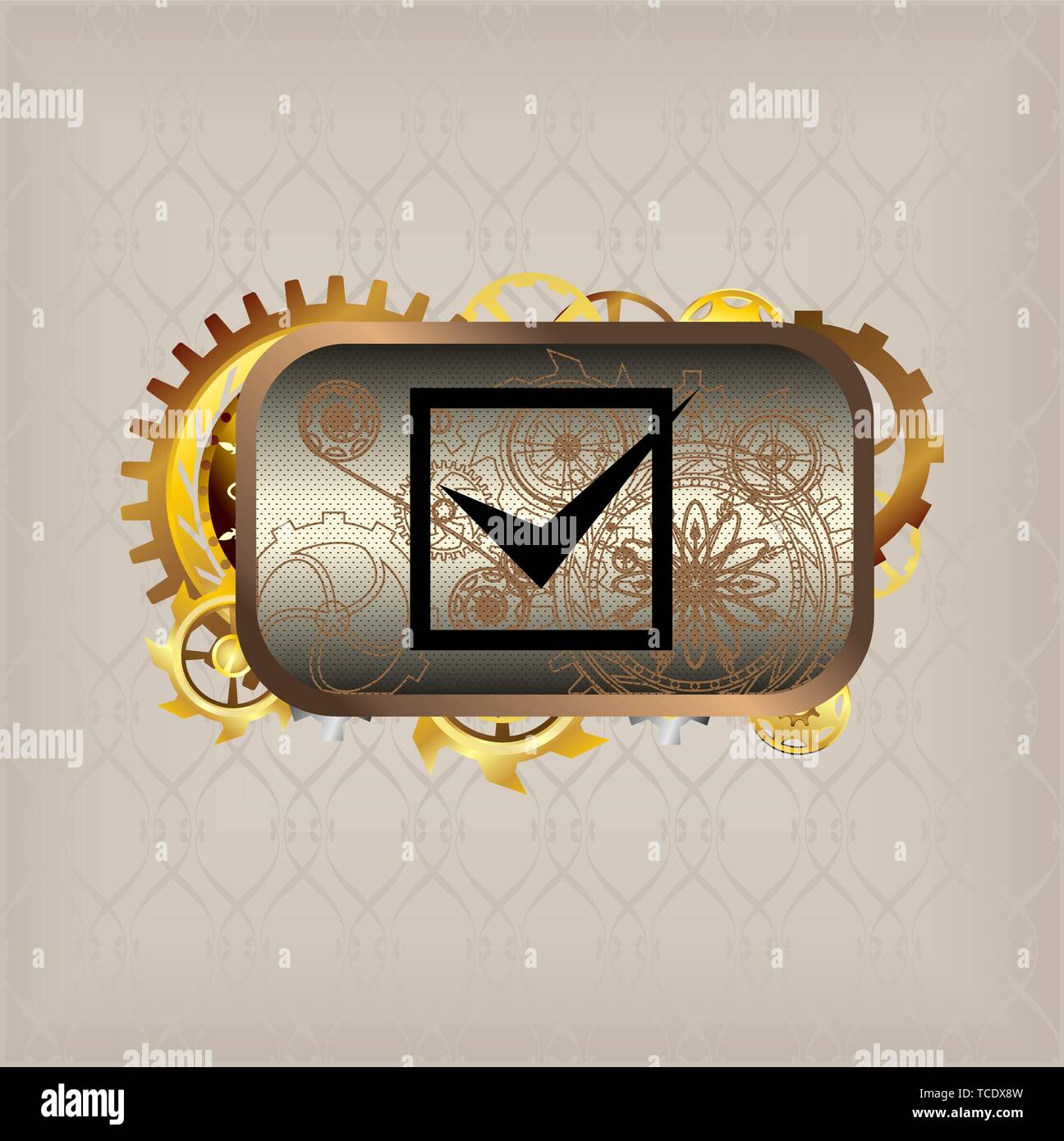 Menu icons steampunk buttons set vec tor Stock Vector