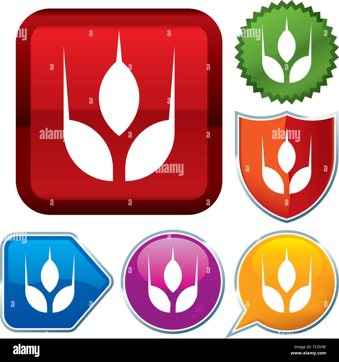 Vector illustration. Set shiny icon series on buttons. Grain. Stock Vector