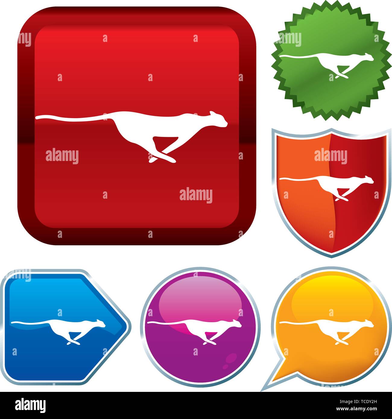 Vector illustration. Set shiny icon series on buttons. Jeopard Stock ...
