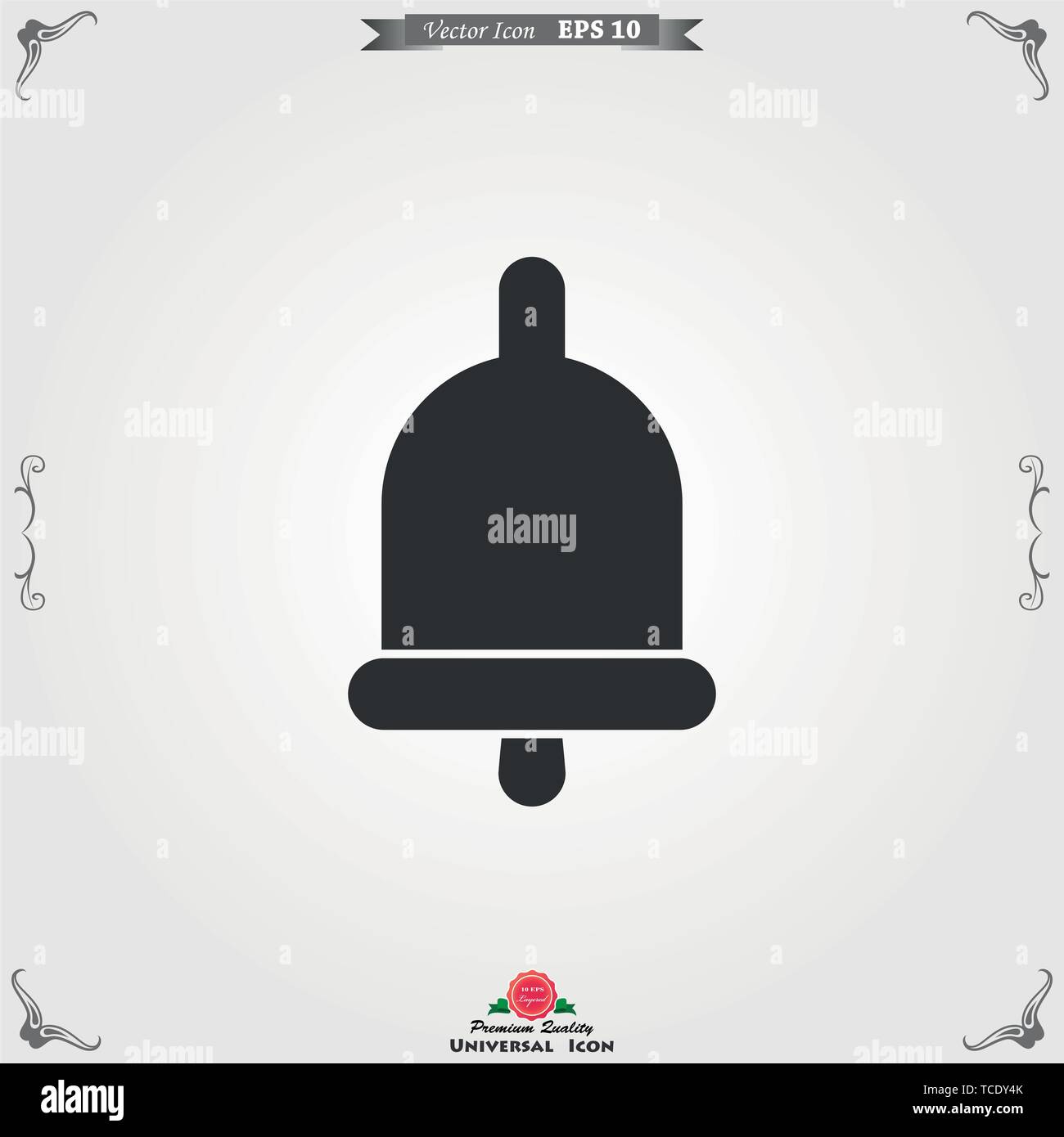 Bell Icon in trendy flat style isolated on grey background ...