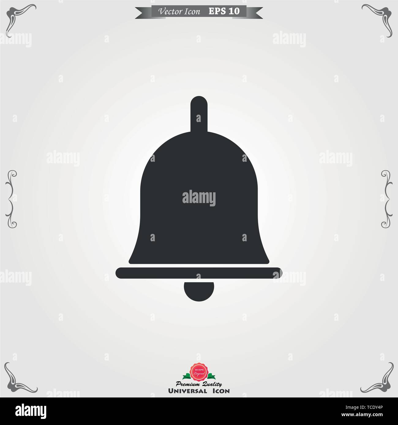 Bell Icon in trendy flat style isolated on grey background ...