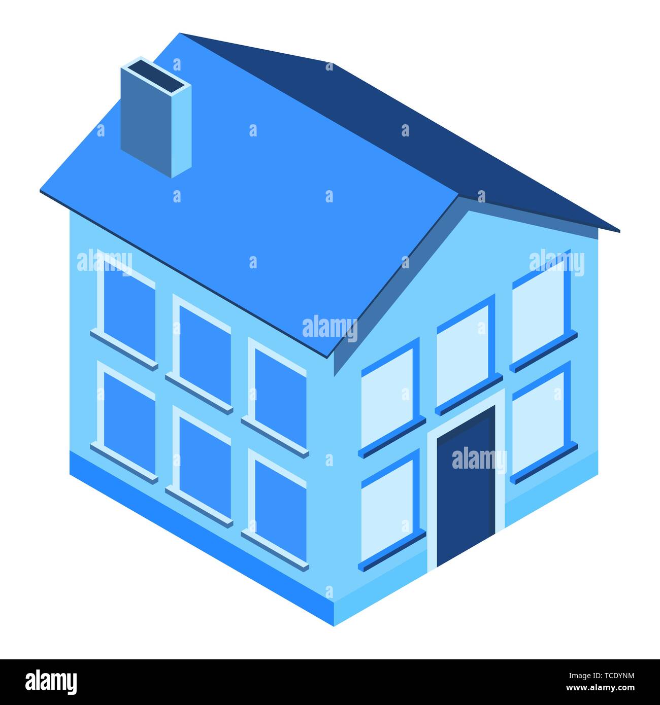 Isometric house on a white background. Private property. Stock Vector