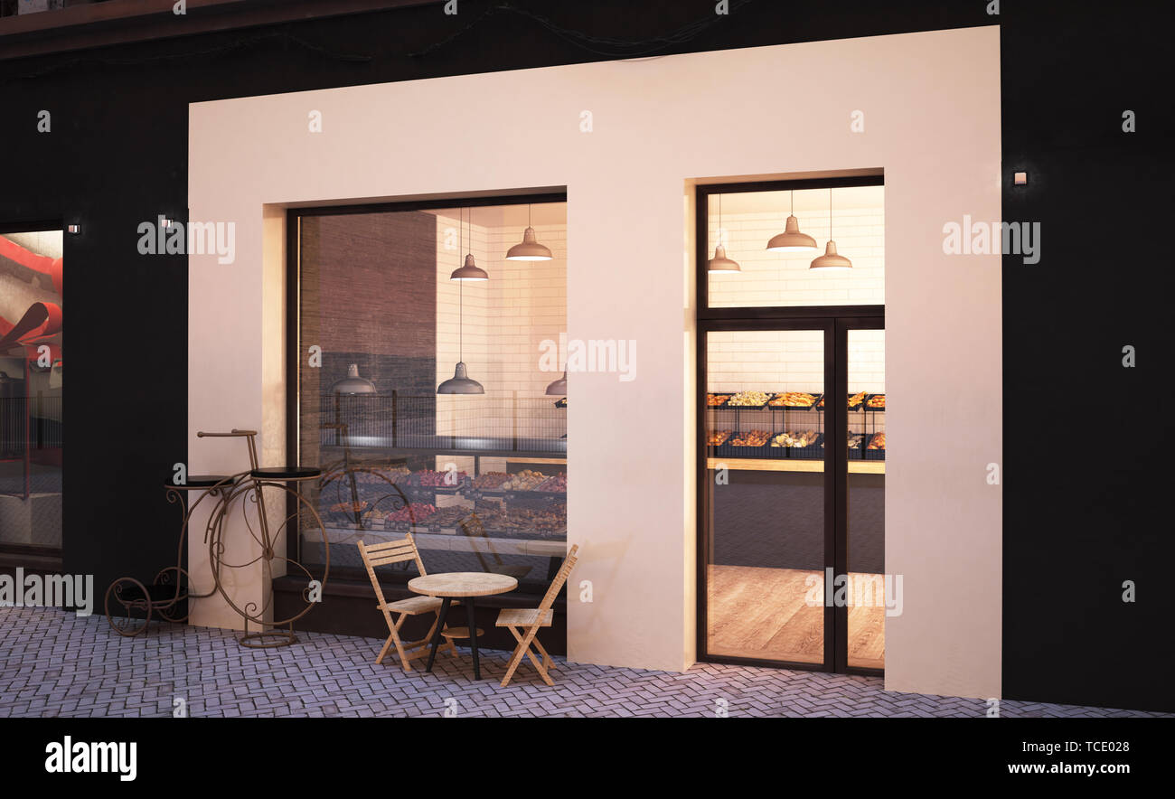 Download Bakery Storefront Mockup 3d Rendering Stock Photo Alamy