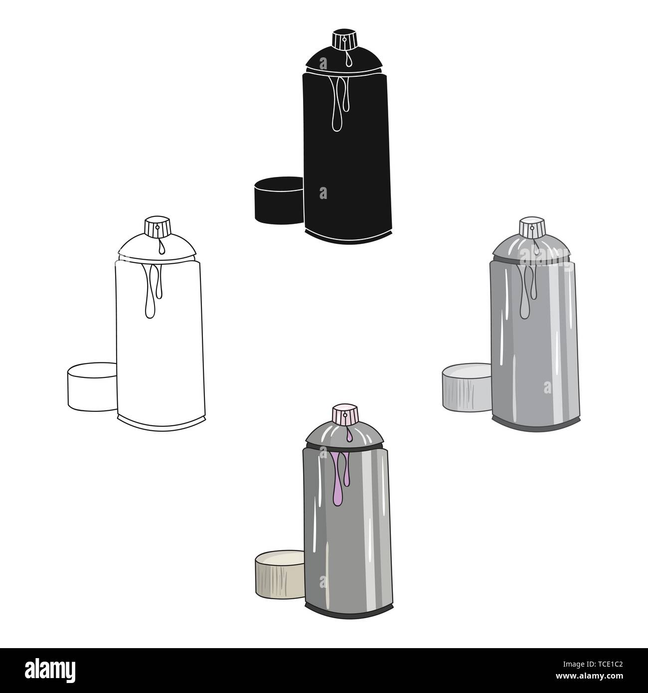 Spray paint can icon in cartoon,black style isolated on white background. Artist and drawing