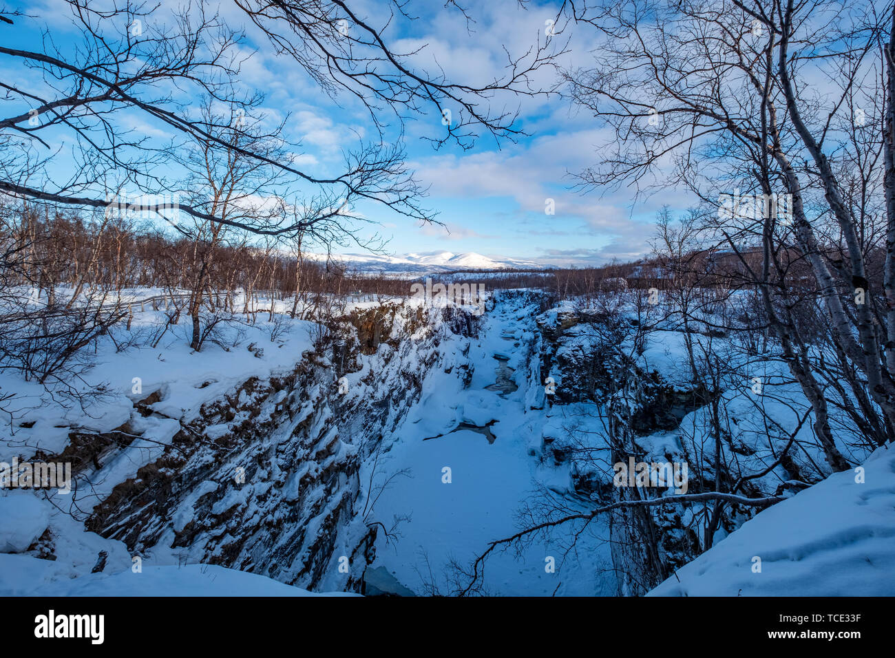 Winter landscape, Abisko National Park, Swedish Lapland, Kiruna, Sweden Stock Photo