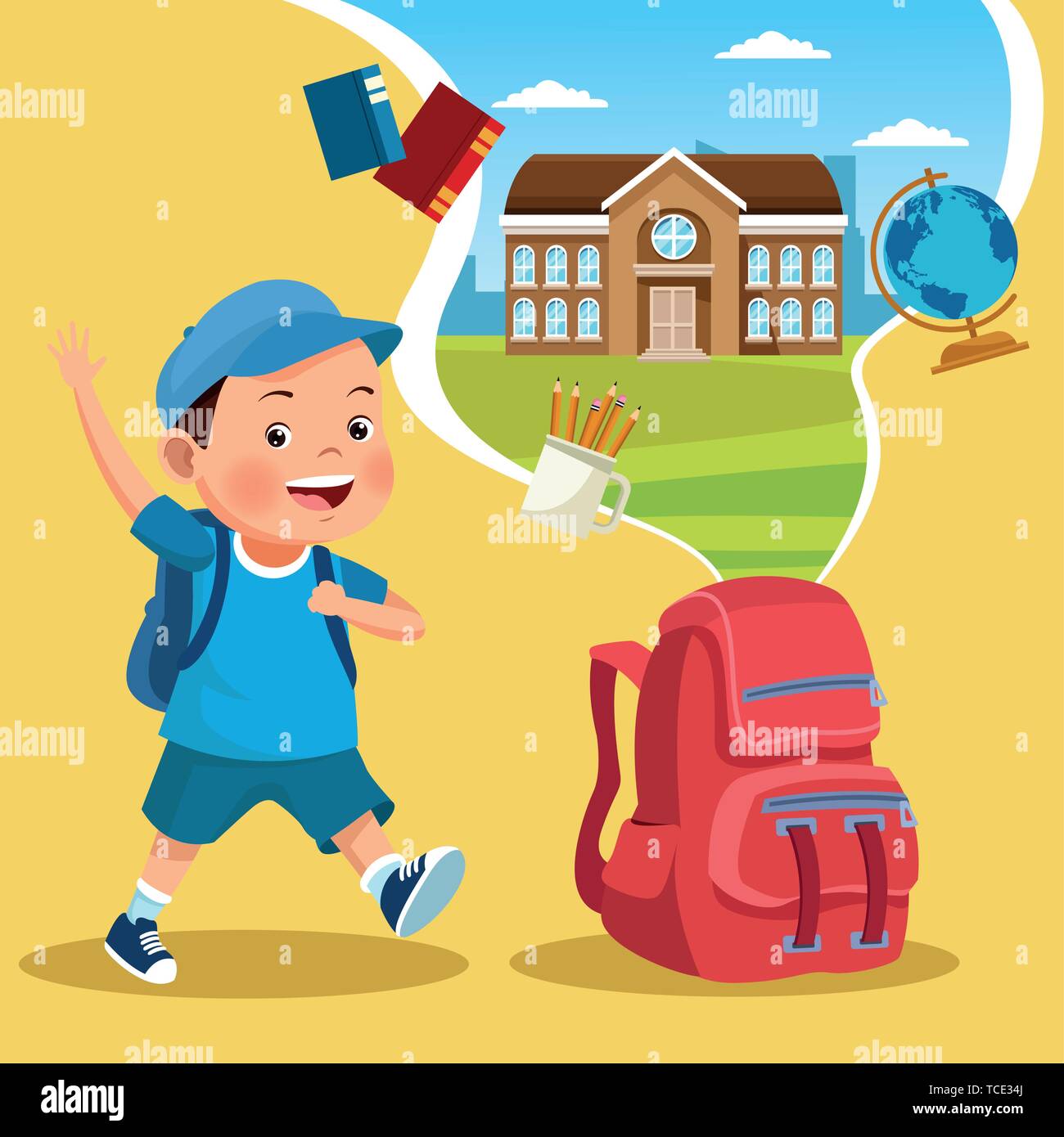 Back to school kids cartoons Stock Vector Image & Art - Alamy