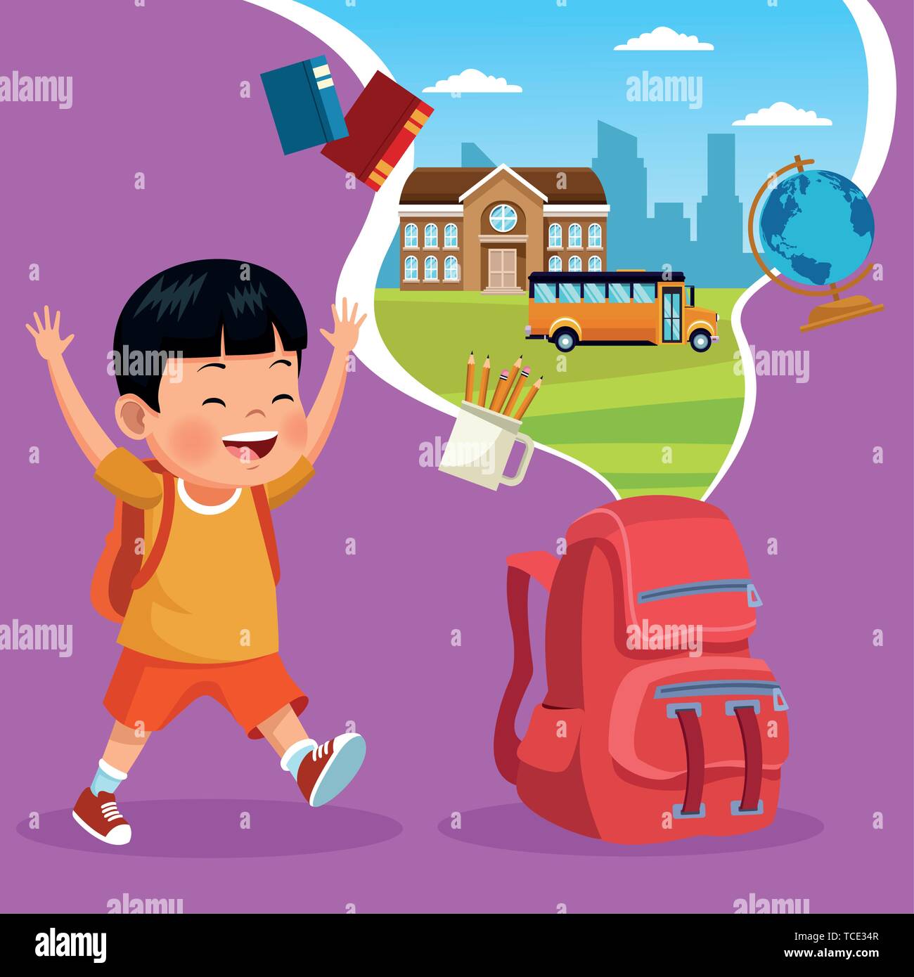 Back to school kids cartoons Stock Vector Image & Art - Alamy