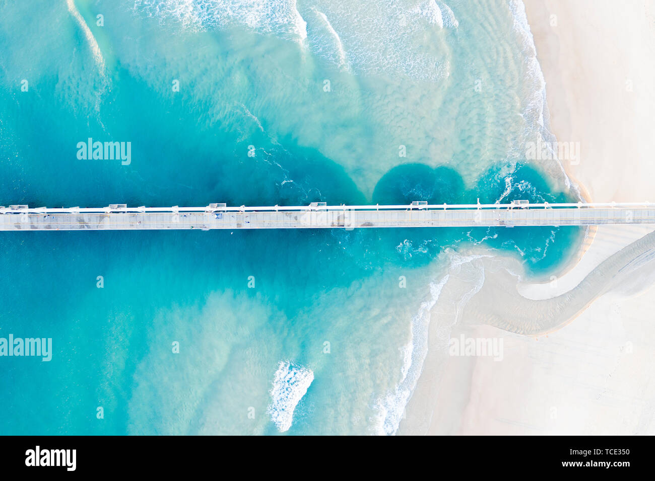 Aerial view of a pier, The Spit, Gold Coast, Queensland, Australia Stock Photo