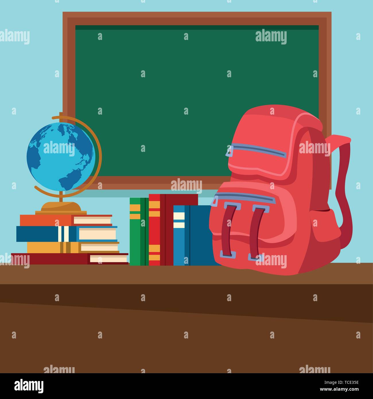 School classroom with desk and blackboard Stock Vector Image & Art - Alamy