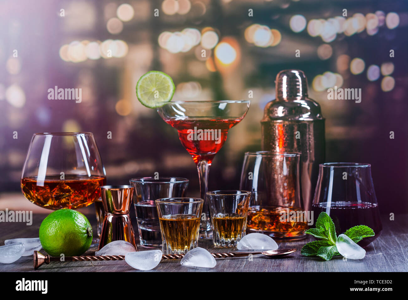 Set of strong alcohol drinks Stock Photo Alamy