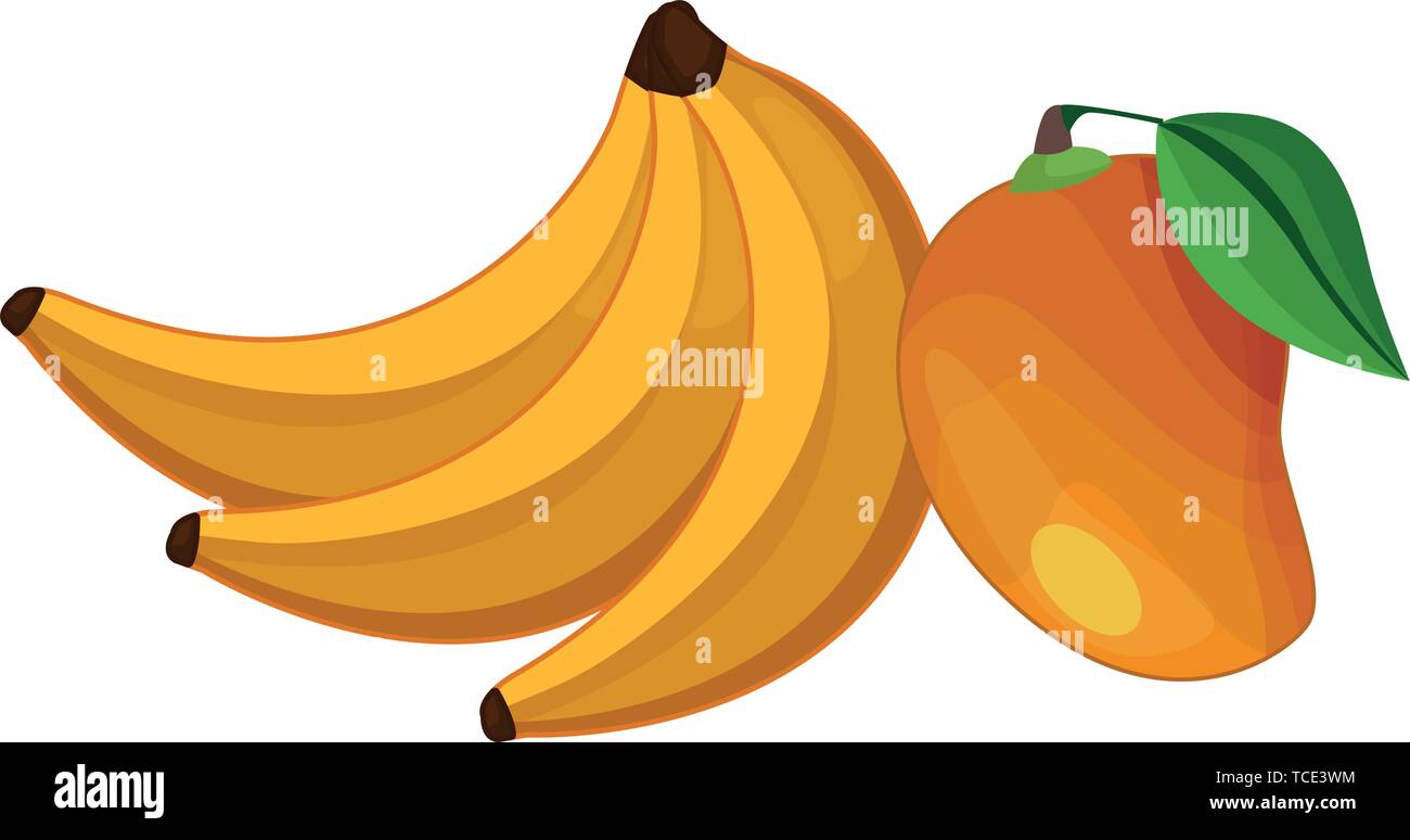 Tropical fruits mango and bananas Stock Vector Image & Art Alamy