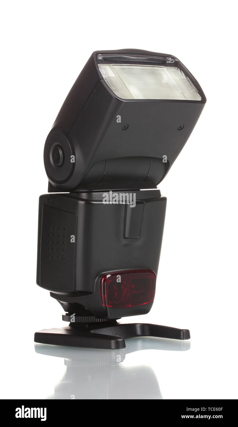 Camera flash isolated on white Stock Photo - Alamy